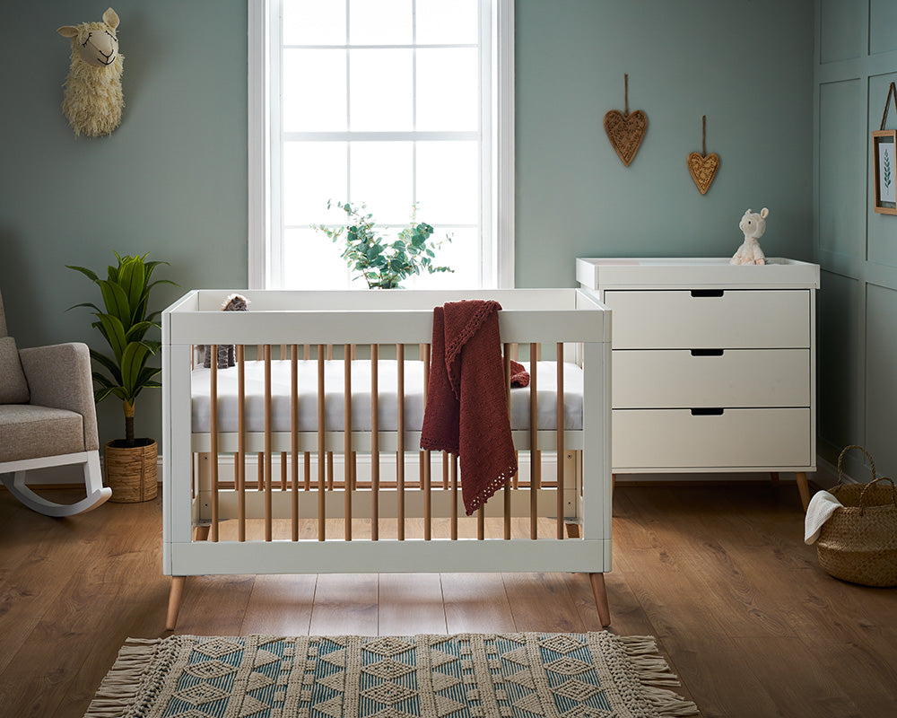 Obaby Maya Mini 2 Piece Room Set - White with Natural