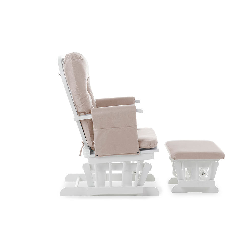 Obaby Reclining Glider Chair and Stool - Sand