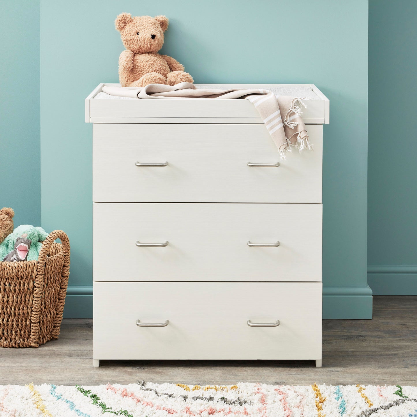 Babymore Caro Nursery Chest Changer - White Wash