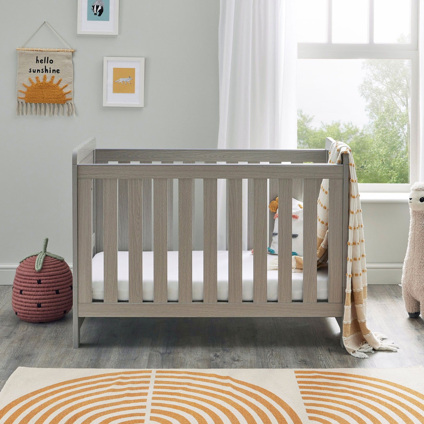 Babymore Caro Cot Bed - Grey Wash
