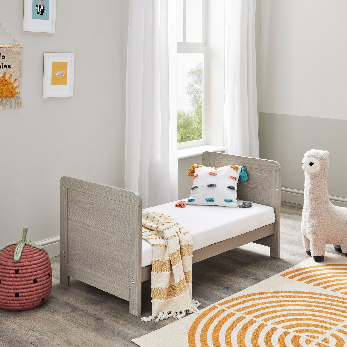 Babymore Caro Cot Bed - Grey Wash