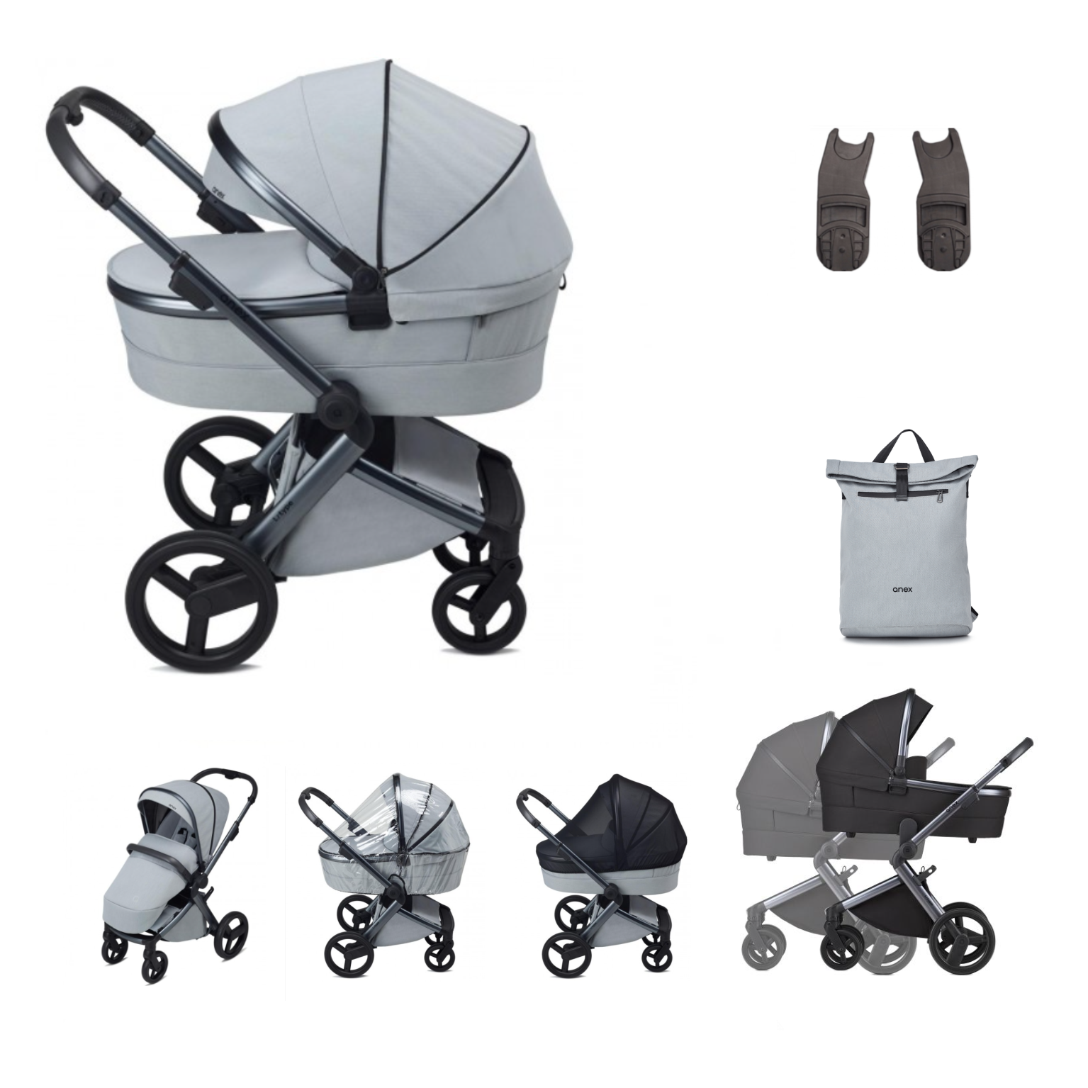 Anex L Type 2 in 1 Pram Essential Bundle Frost Teeny Haven