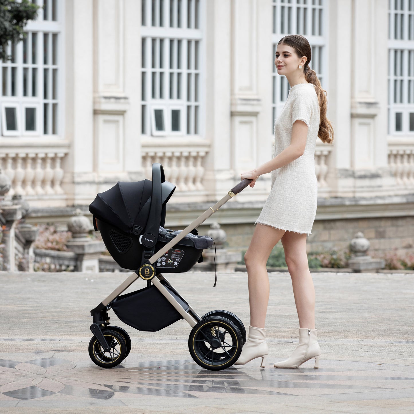 Babymore Kai Travel System Coco with Base - Sandstone