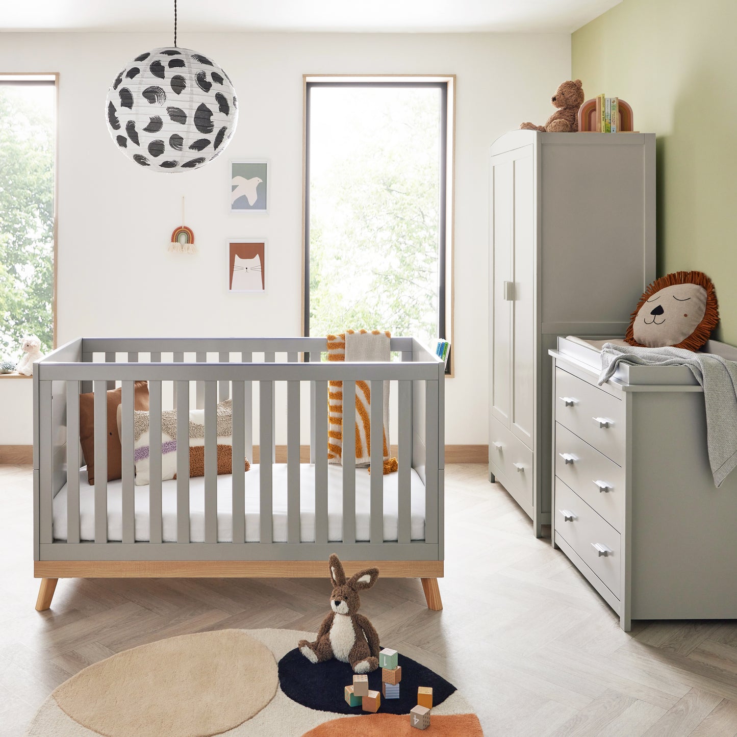 Babymore Mona 3 Piece Universal Room Set - Grey