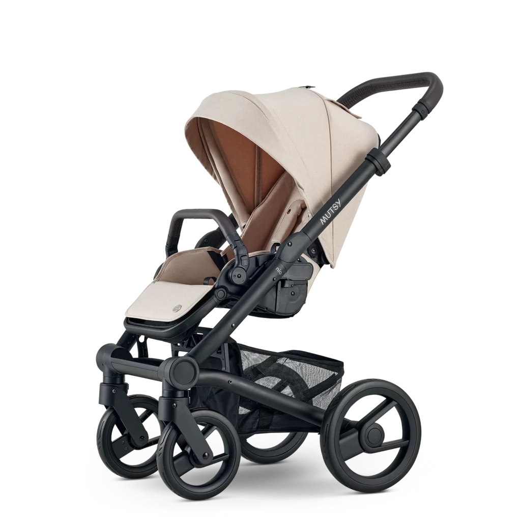 Mutsy Nio Bundle Cosmic sand 9 Aton B2 and Base, Stroller frame,seat,carrycot, Footmuff, Changing Bag, car seat adaptors