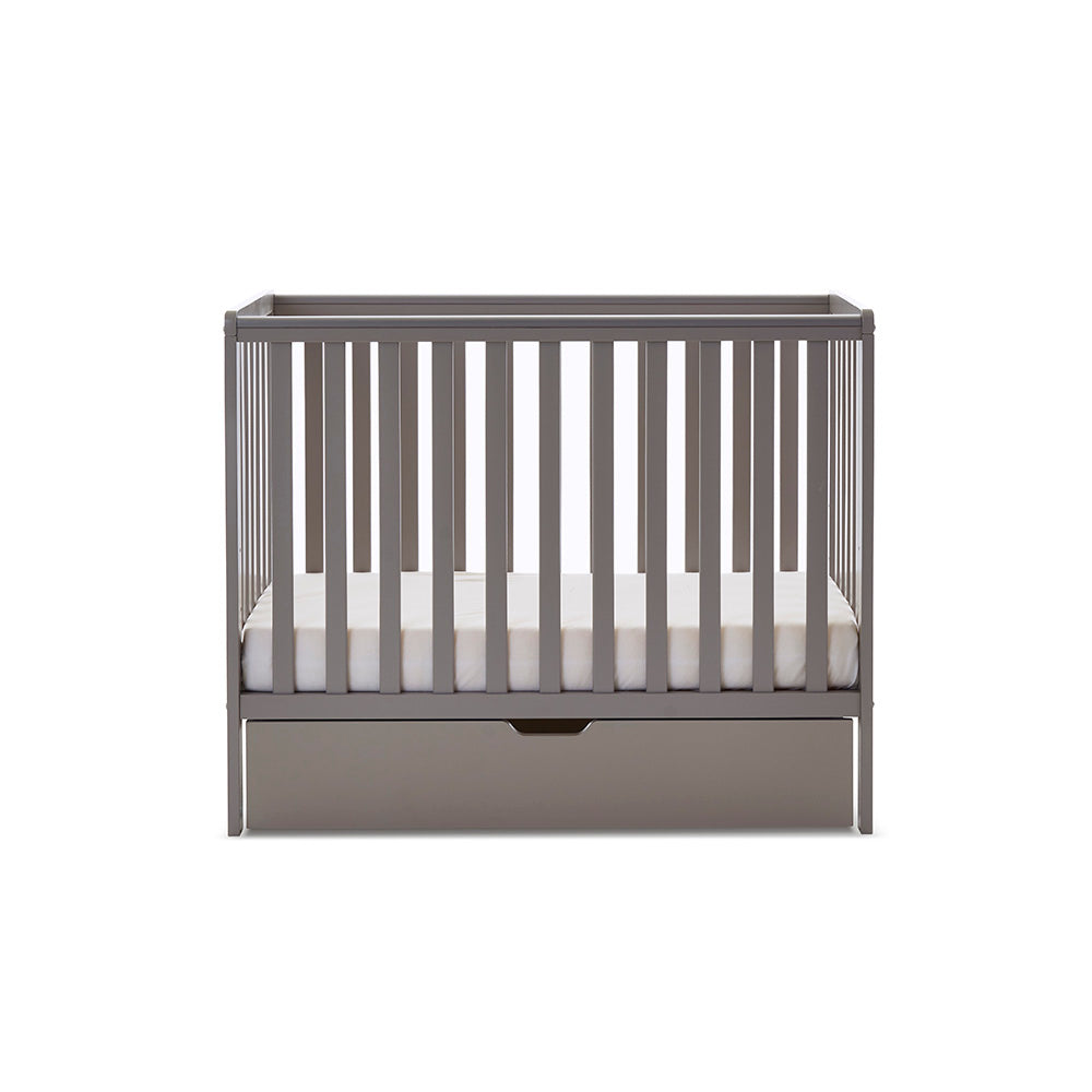 Obaby Bantam Space Saver Cot, Under Drawer + Fibre Mattress - Taupe Grey