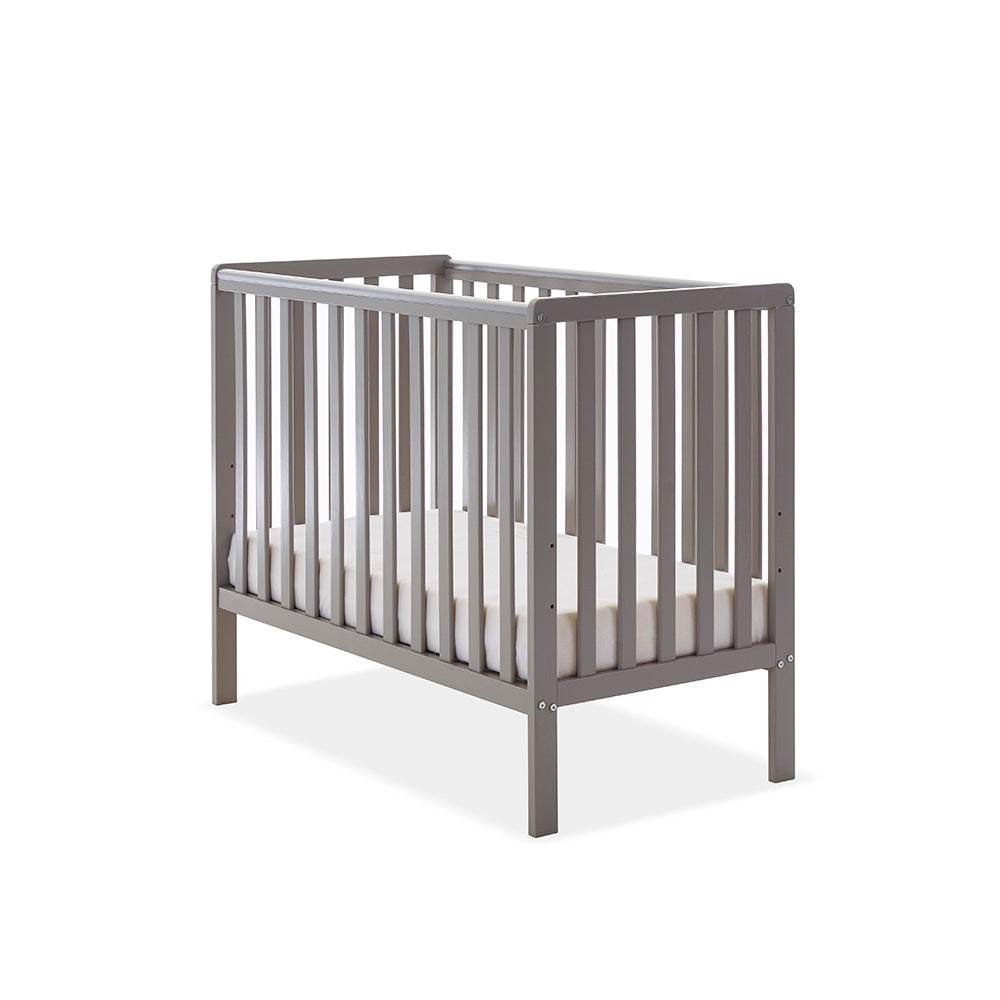 Obaby Bantam Space Saver Cot + Fibre Mattress - Taupe Grey