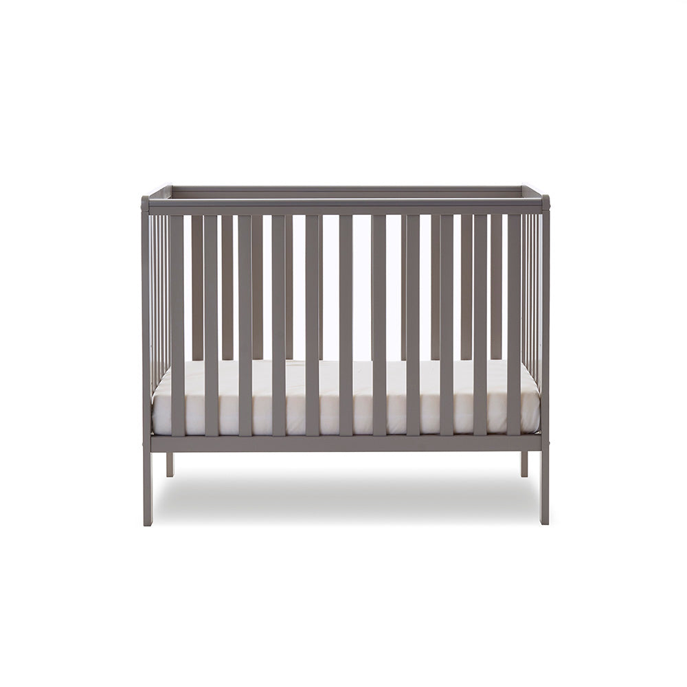 Obaby Bantam Space Saver Cot + Fibre Mattress - Taupe Grey