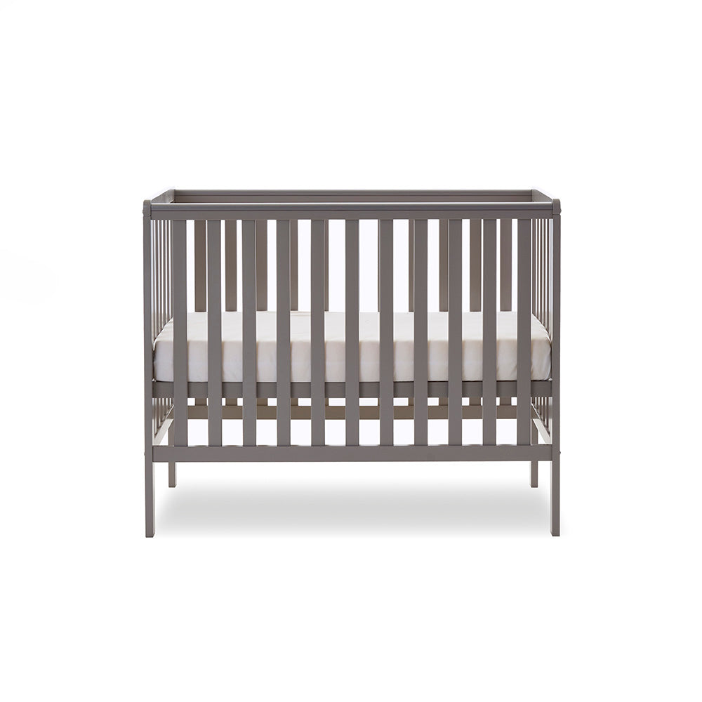 Obaby Bantam Space Saver Cot + Fibre Mattress - Taupe Grey