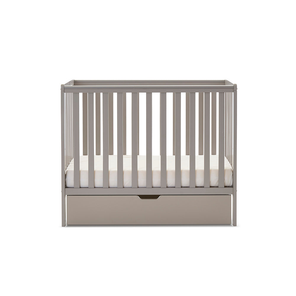 Obaby Bantam Space Saver Cot, Under Drawer + Fibre Mattress - Warm Grey