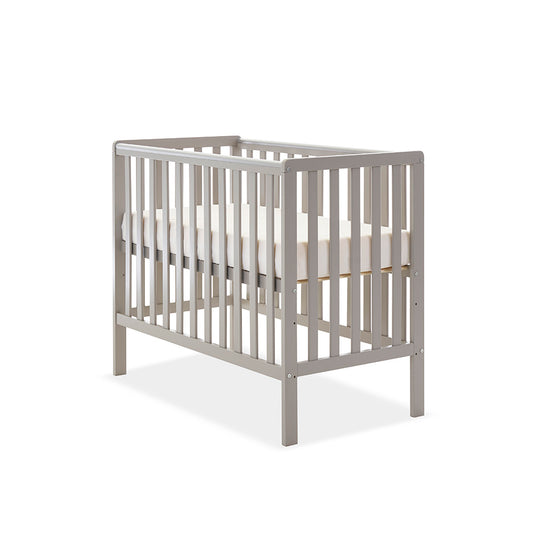 Obaby Bantam Space Saver Cot + Fibre Mattress - Warm Grey