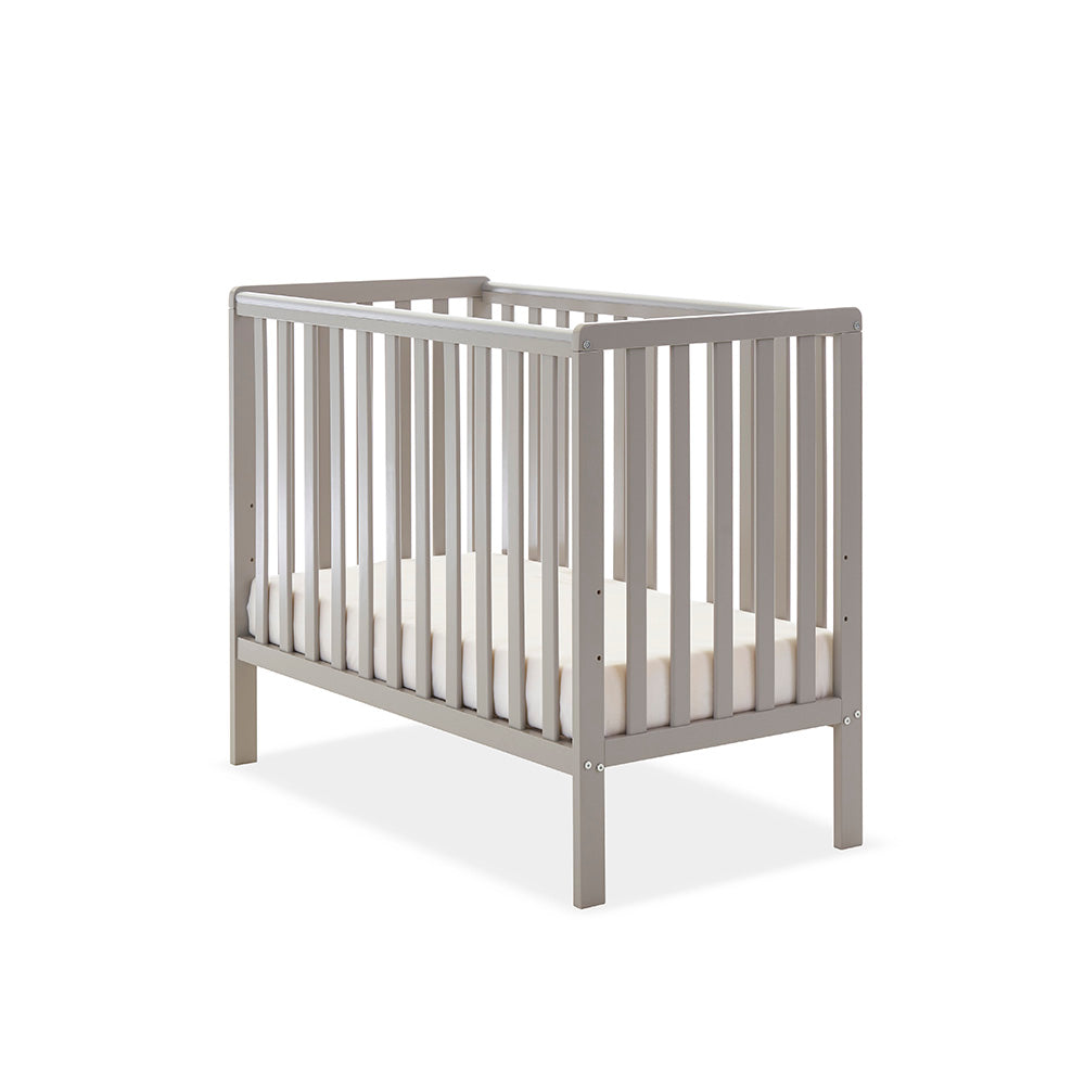 Obaby Bantam Space Saver Cot + Fibre Mattress - Warm Grey