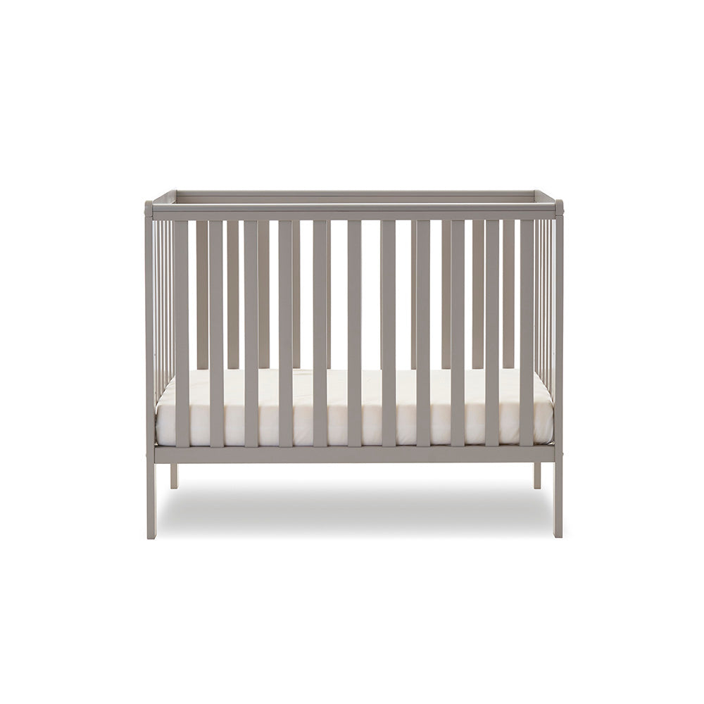 Obaby Bantam Space Saver Cot + Fibre Mattress - Warm Grey