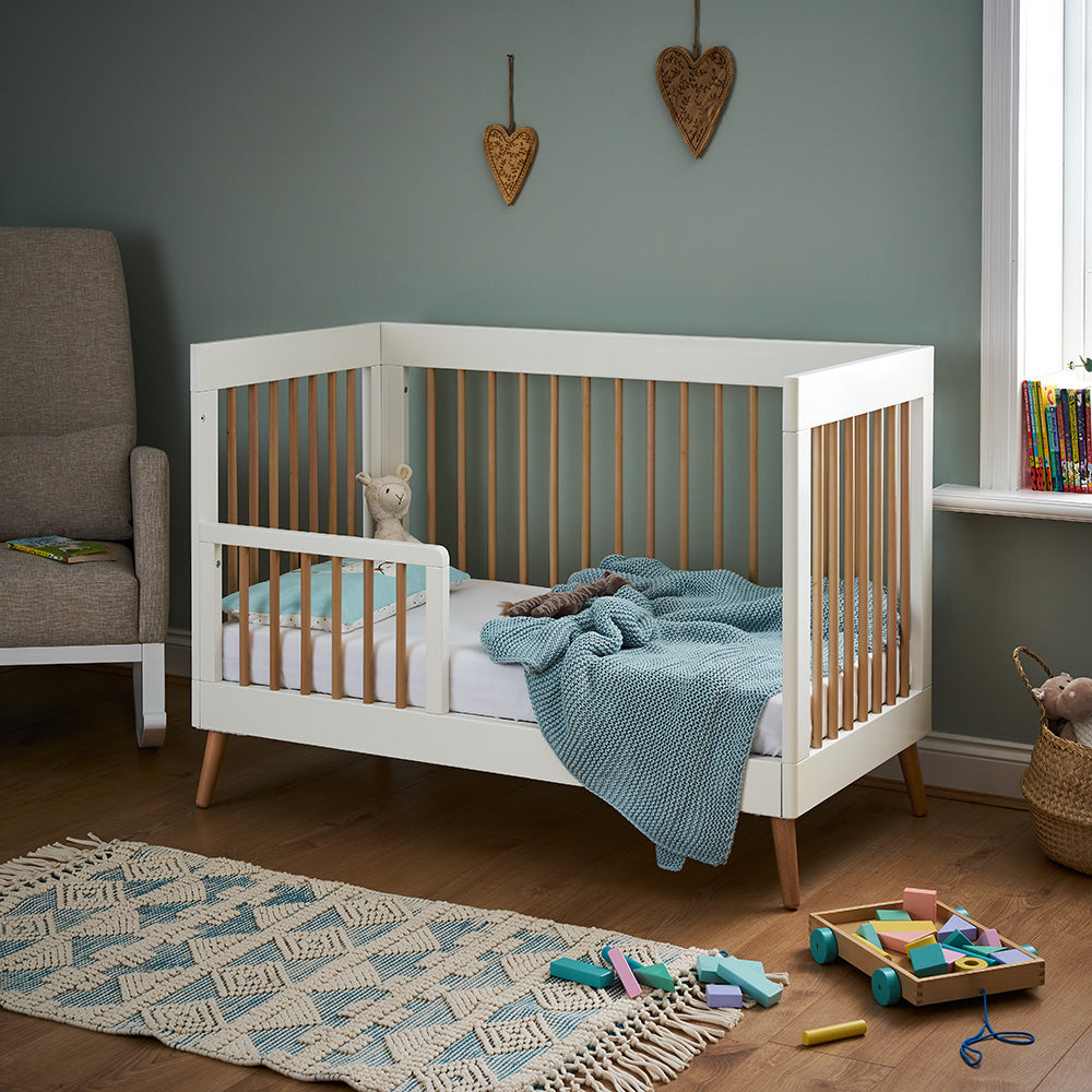 Obaby Maya Mini Cot Bed - White with Natural