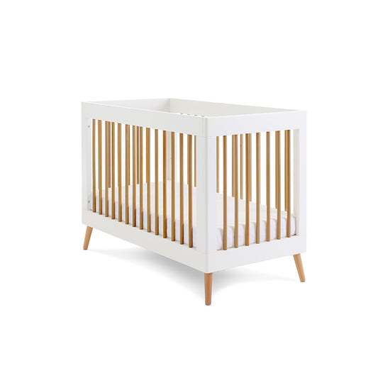 Obaby Maya Mini Cot Bed - White with Natural