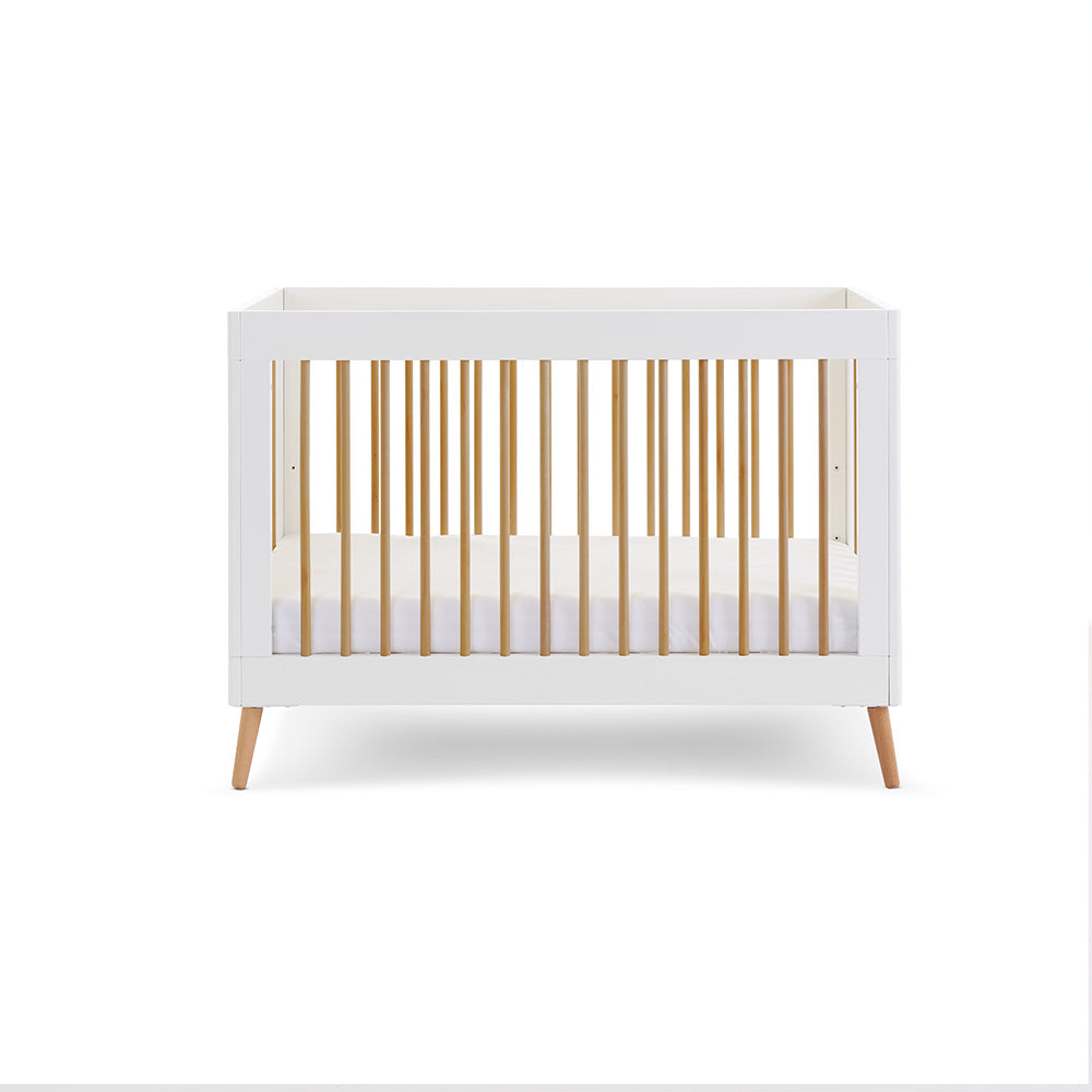 Obaby Maya Mini Cot Bed - White with Natural