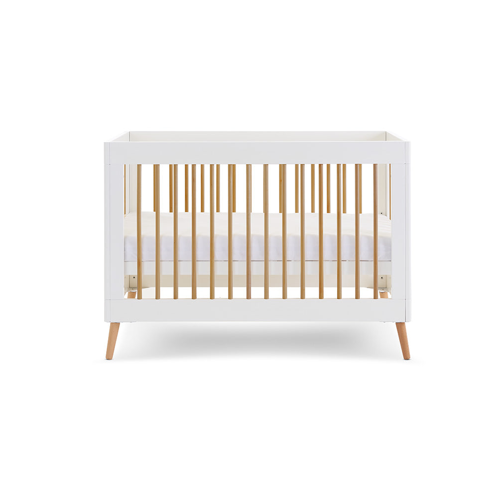 Obaby Maya Mini Cot Bed - White with Natural