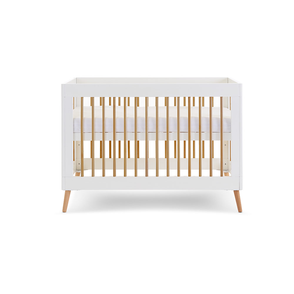 Obaby Maya Mini Cot Bed - White with Natural