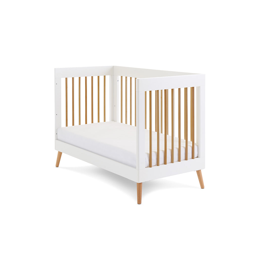 Obaby Maya Mini Cot Bed - White with Natural