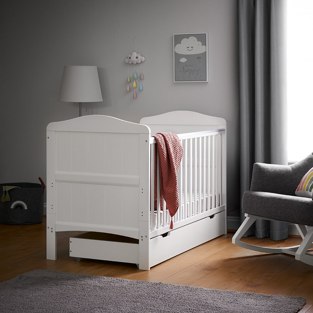 Obaby Whitby Cot Bed & Under Drawer - White