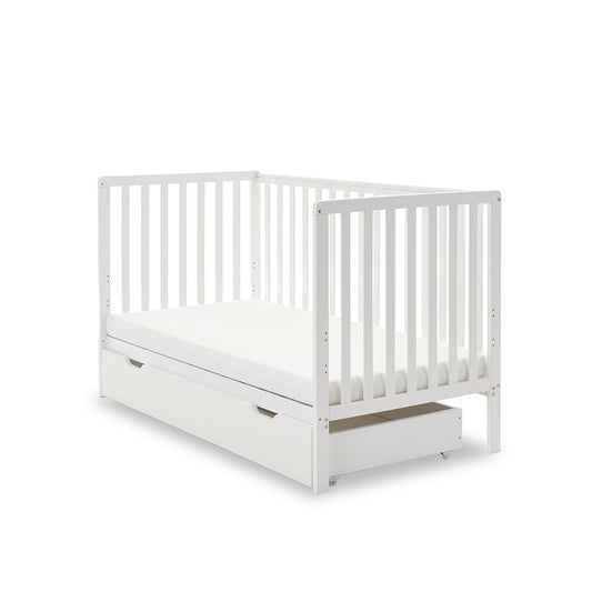 Obaby Bantam Cot Bed & Under Drawer - White