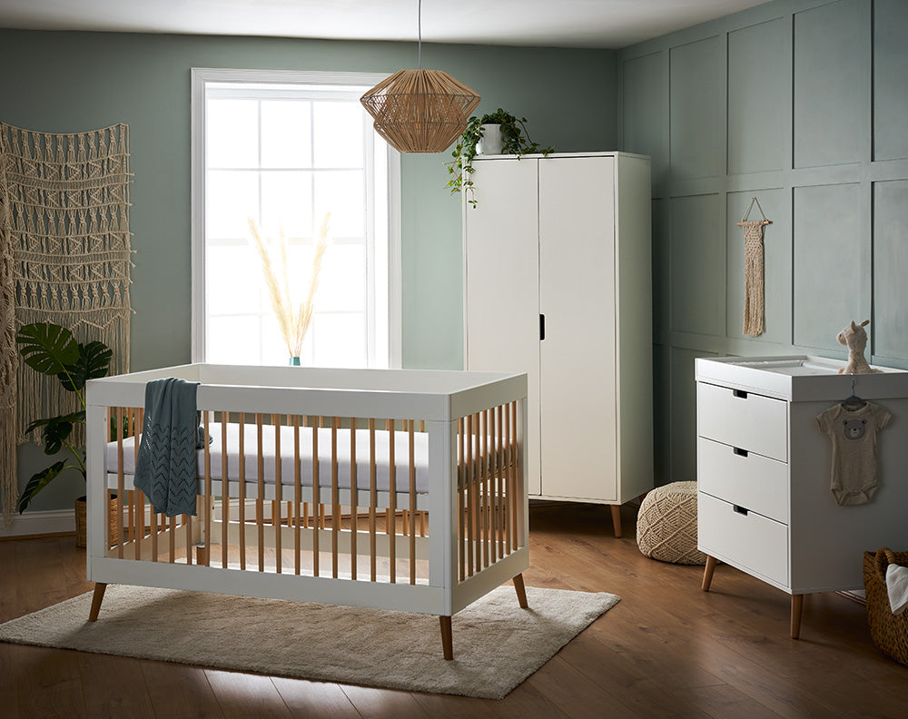 Obaby Maya 3 Piece Room Set - White with Natural