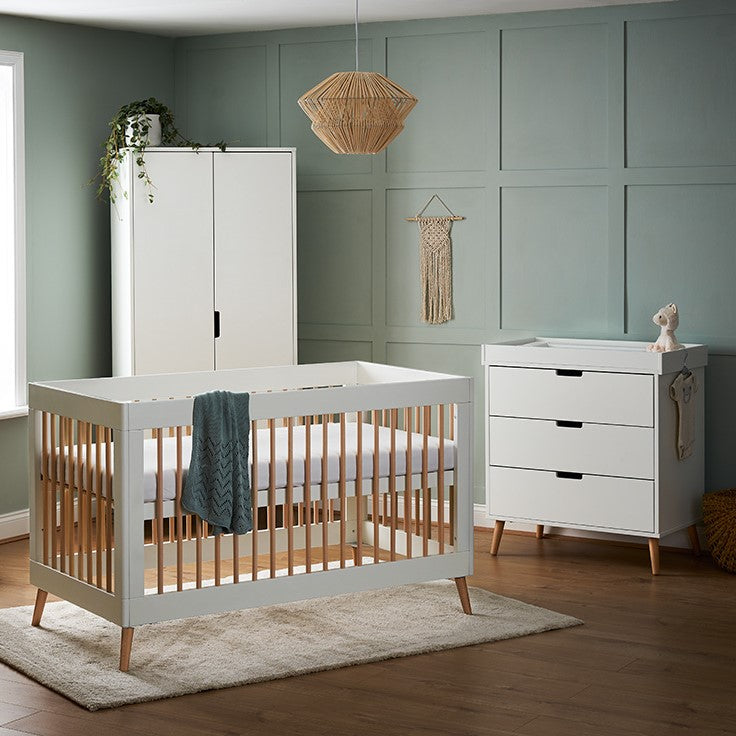 Obaby Maya 3 Piece Room Set - White with Natural