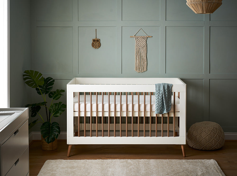 Obaby Maya Cot Bed - White with Natural