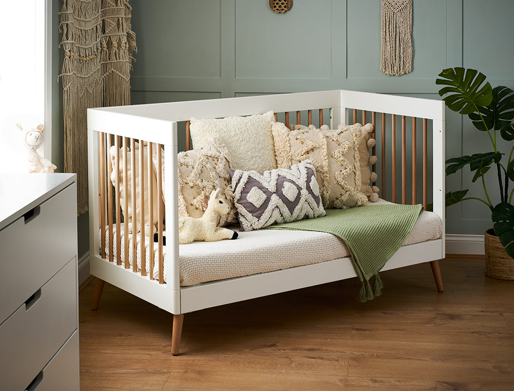 Obaby Maya Cot Bed - White with Natural