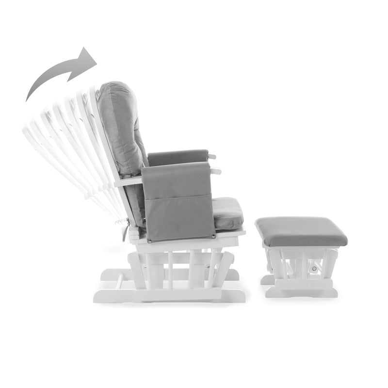 Obaby Reclining Glider Chair and Stool - Grey