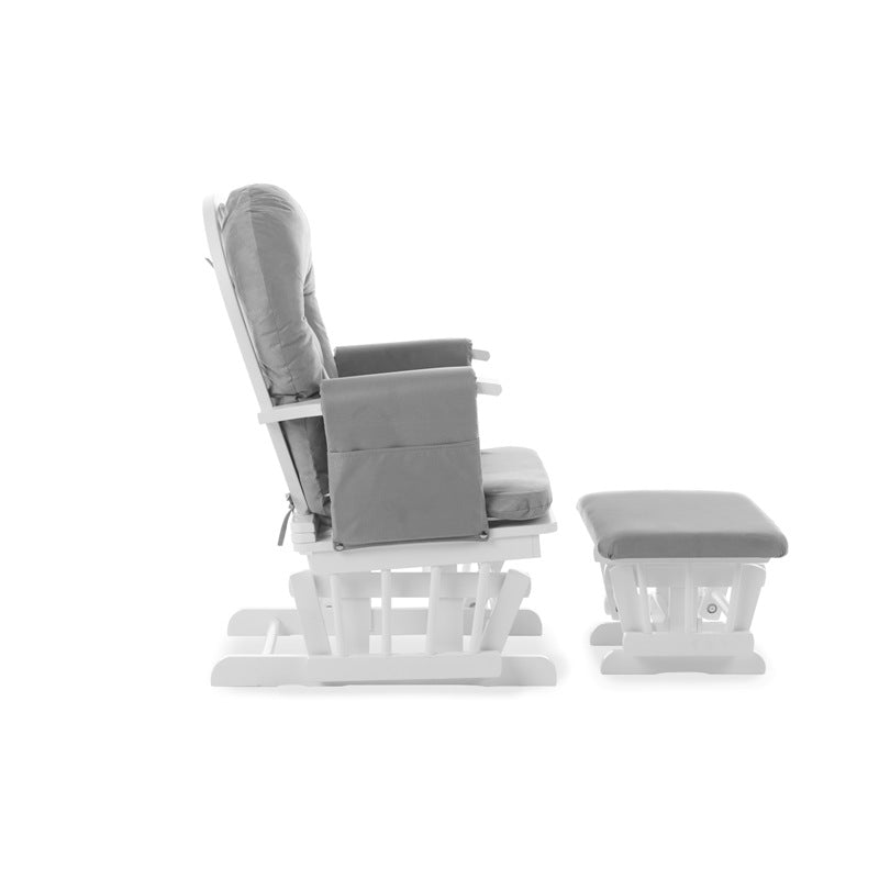 Obaby Reclining Glider Chair and Stool - Grey