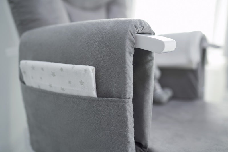 Obaby Reclining Glider Chair and Stool - Grey