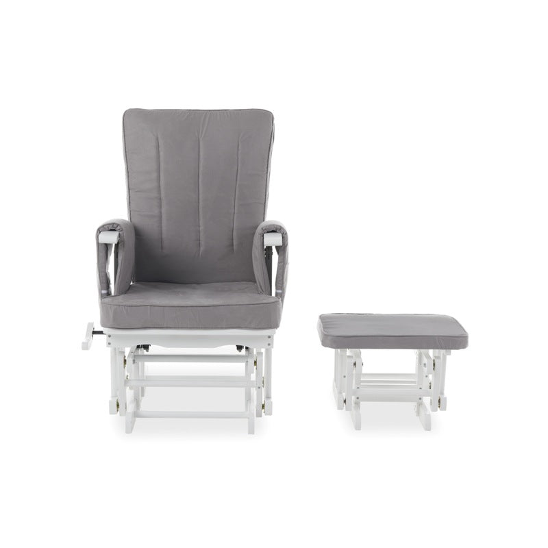 Obaby Deluxe Reclining Glider Chair & Stool - Grey