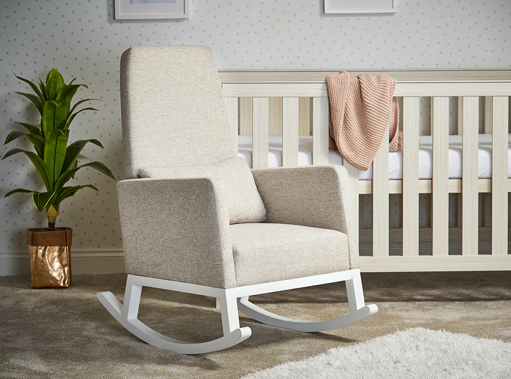 Obaby High Back Rocking Chair  - Silver/Stone