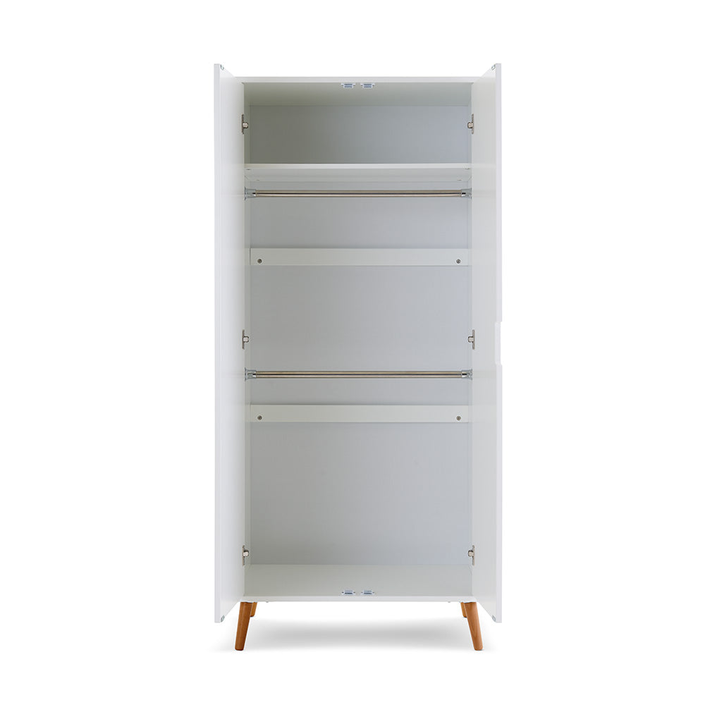 Obaby Maya Double Wardrobe - White with Natural