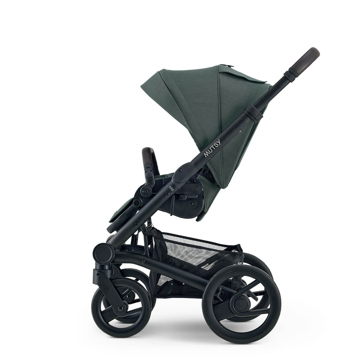 Mutsy Nio Bundle Pine Green 8 Aton B2 and Base, Stroller frame,seat,carrycot, Footmuff, car seat adaptors