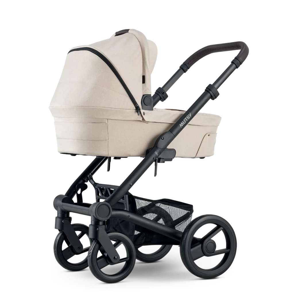 Mutsy Nio Bundle Cosmic sand 9 Aton B2 and Base, Stroller frame,seat,carrycot, Footmuff, Changing Bag, car seat adaptors