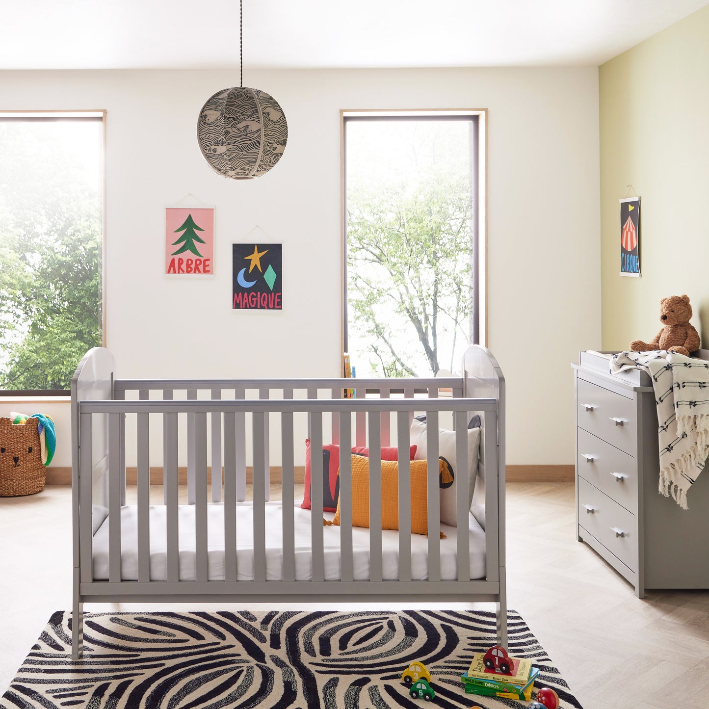 Babymore Aston 2 Piece Nursery Room Set - Grey