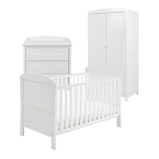 Babymore Aston 3 Piece Nursery Room Set - White