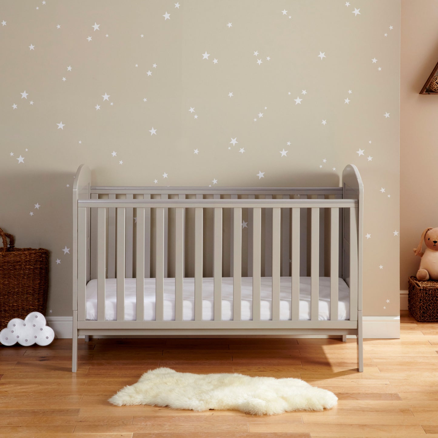 Babymore Aston Drop Side Cot Bed - Grey