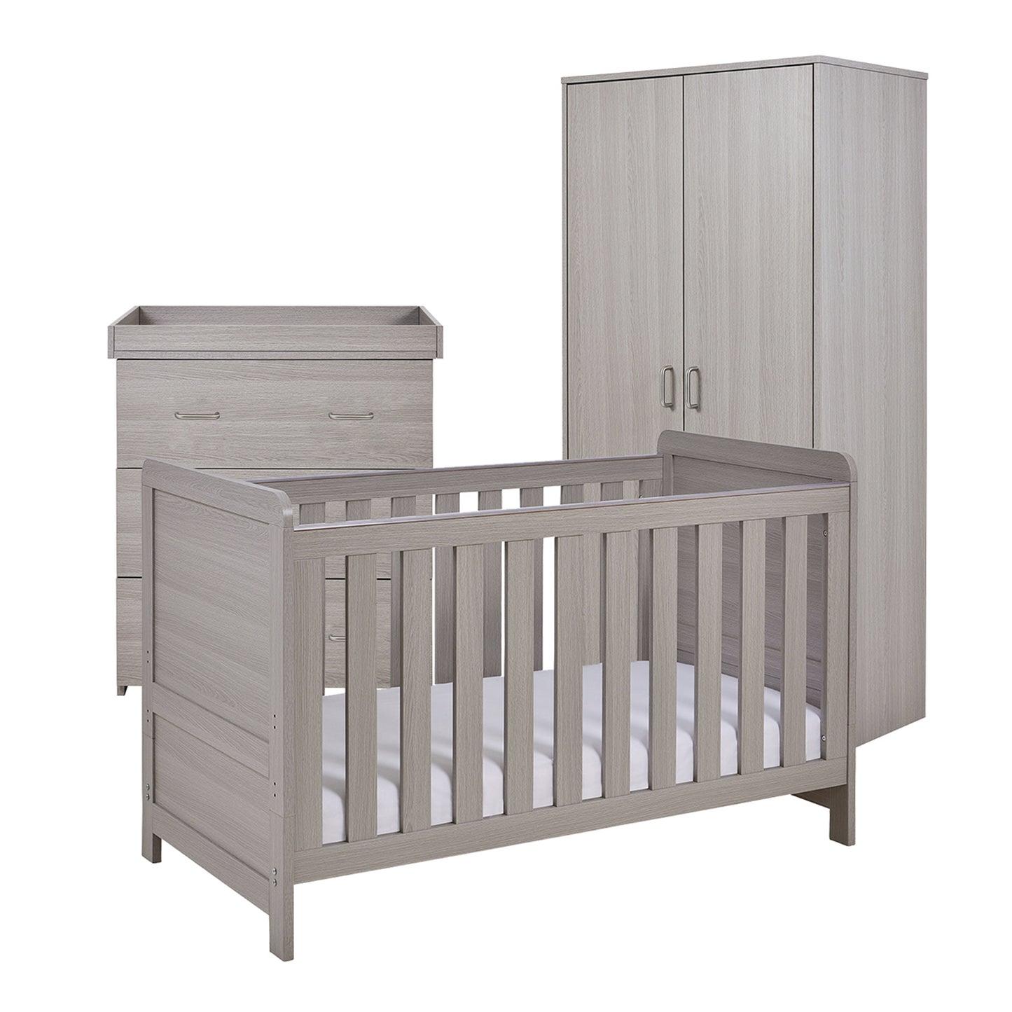 Babymore Caro 3 Piece Nursery Room Set - Grey Wash