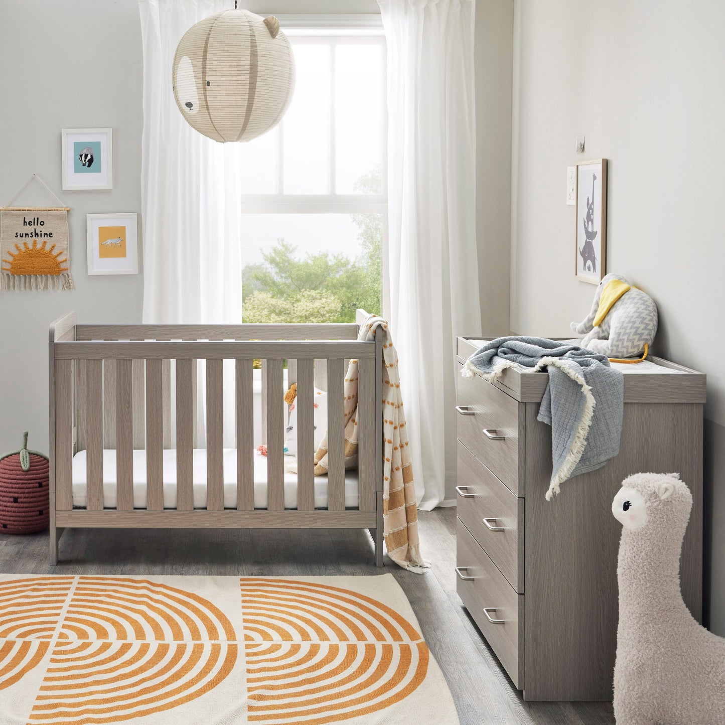 Babymore Mona Mini 2 Piece Universal Room Set - Grey