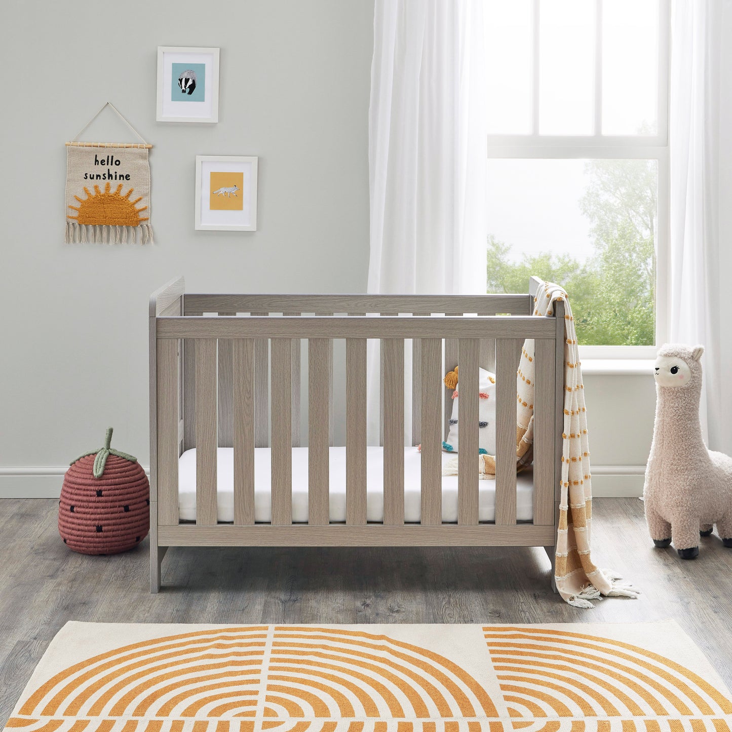 Babymore Caro Mini 2 Piece Nursery Room Set - Grey Wash