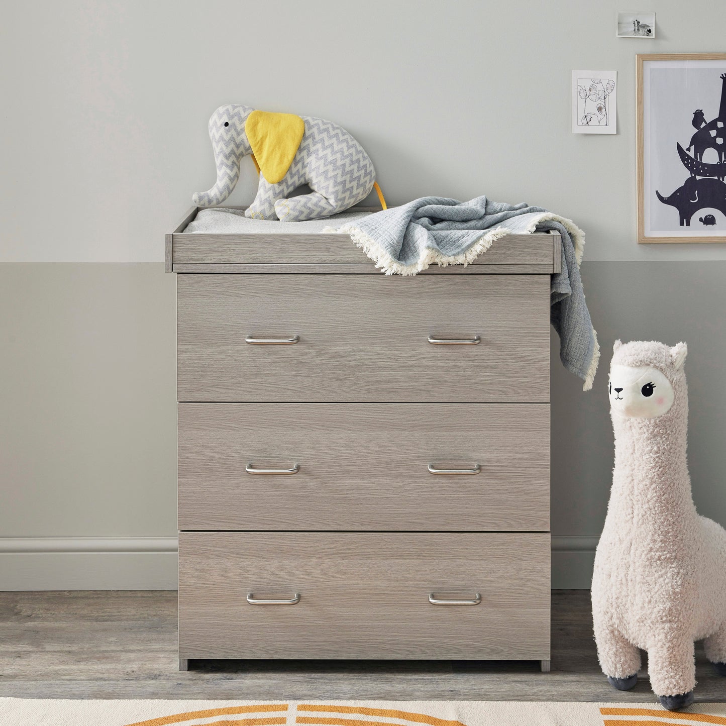 Babymore Caro Mini 2 Piece Nursery Room Set - Grey Wash