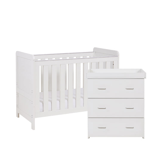 Babymore Caro Mini 2 Piece Nursery Room Set - White Wash