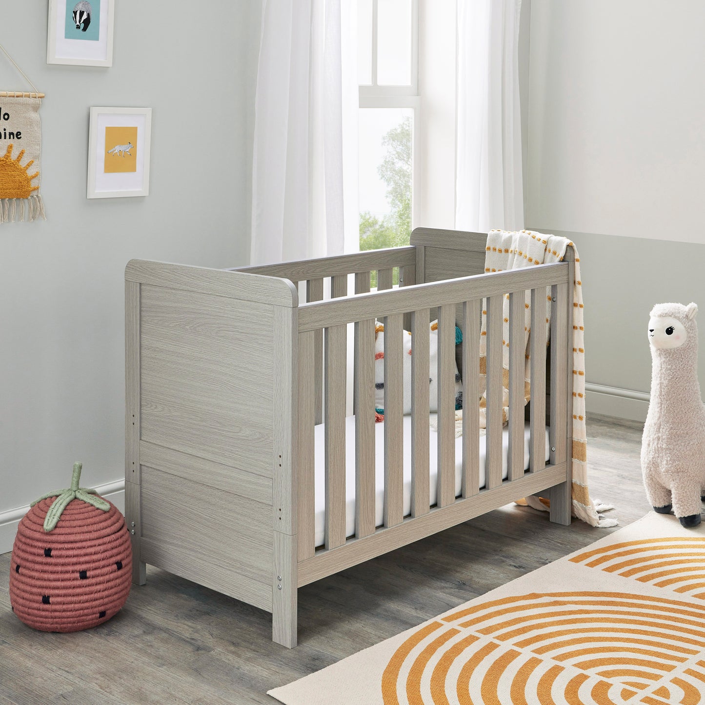 Babymore Caro Cot Bed - Grey Wash