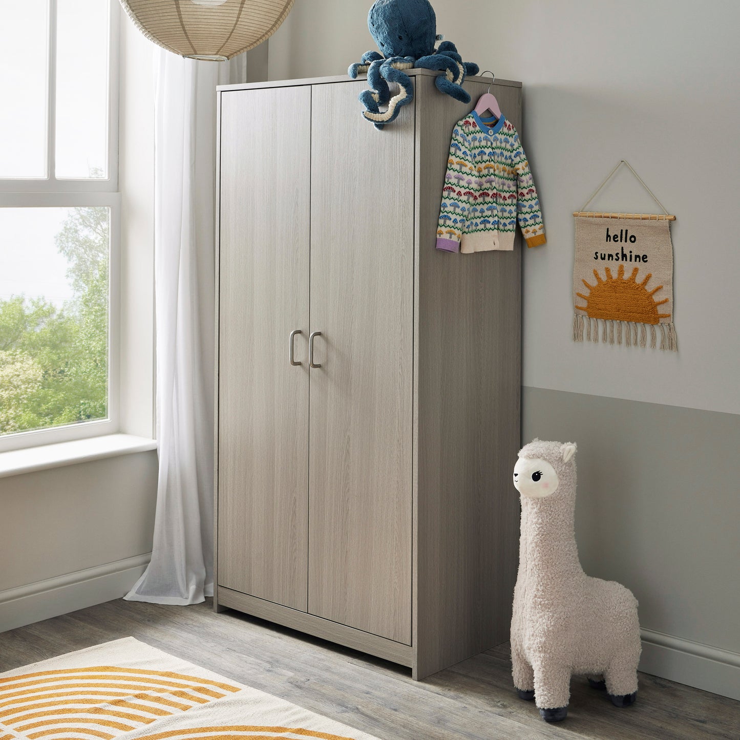 Babymore Caro Nursery Wardrobe - Grey Wash