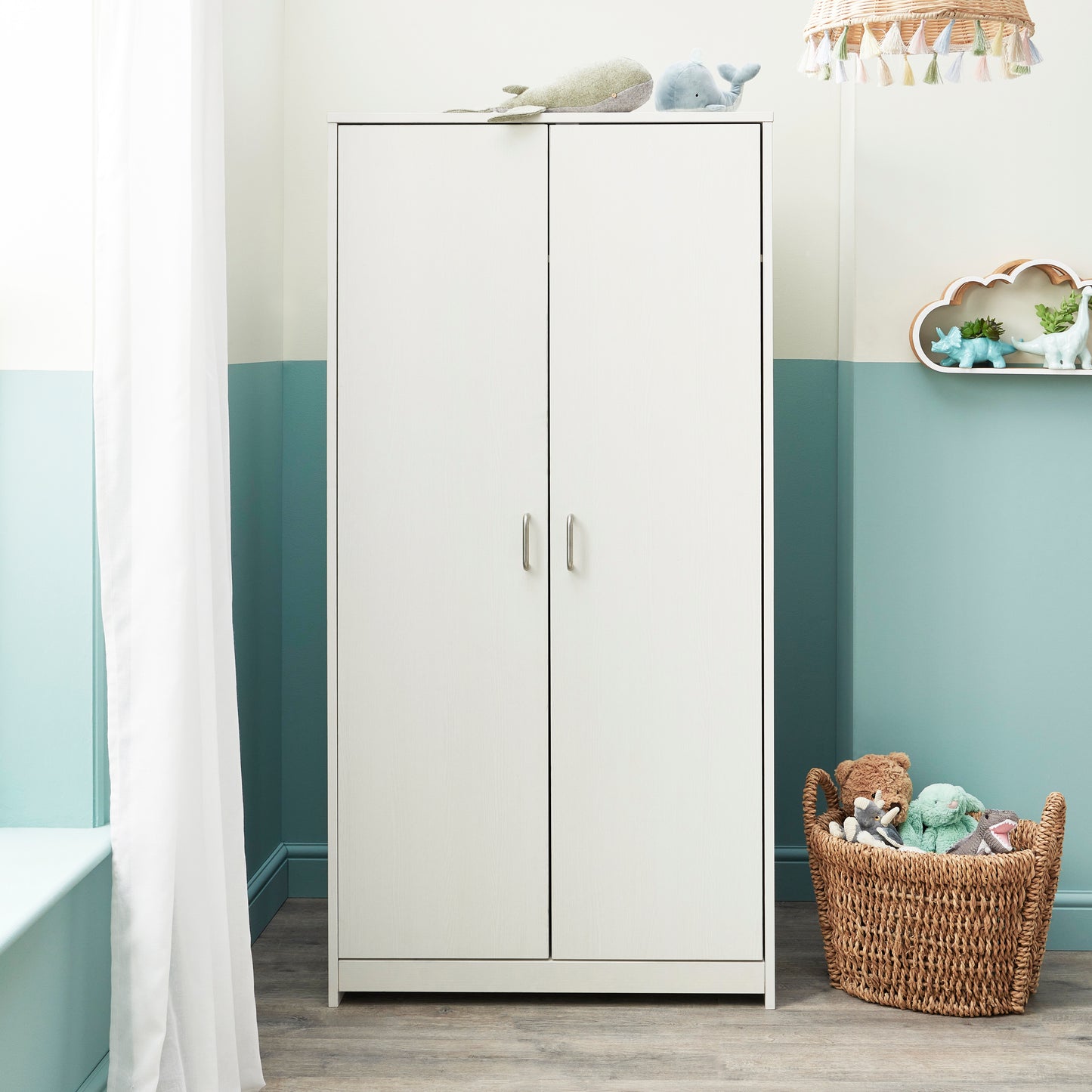 Babymore Caro Nursery Wardrobe - White Wash