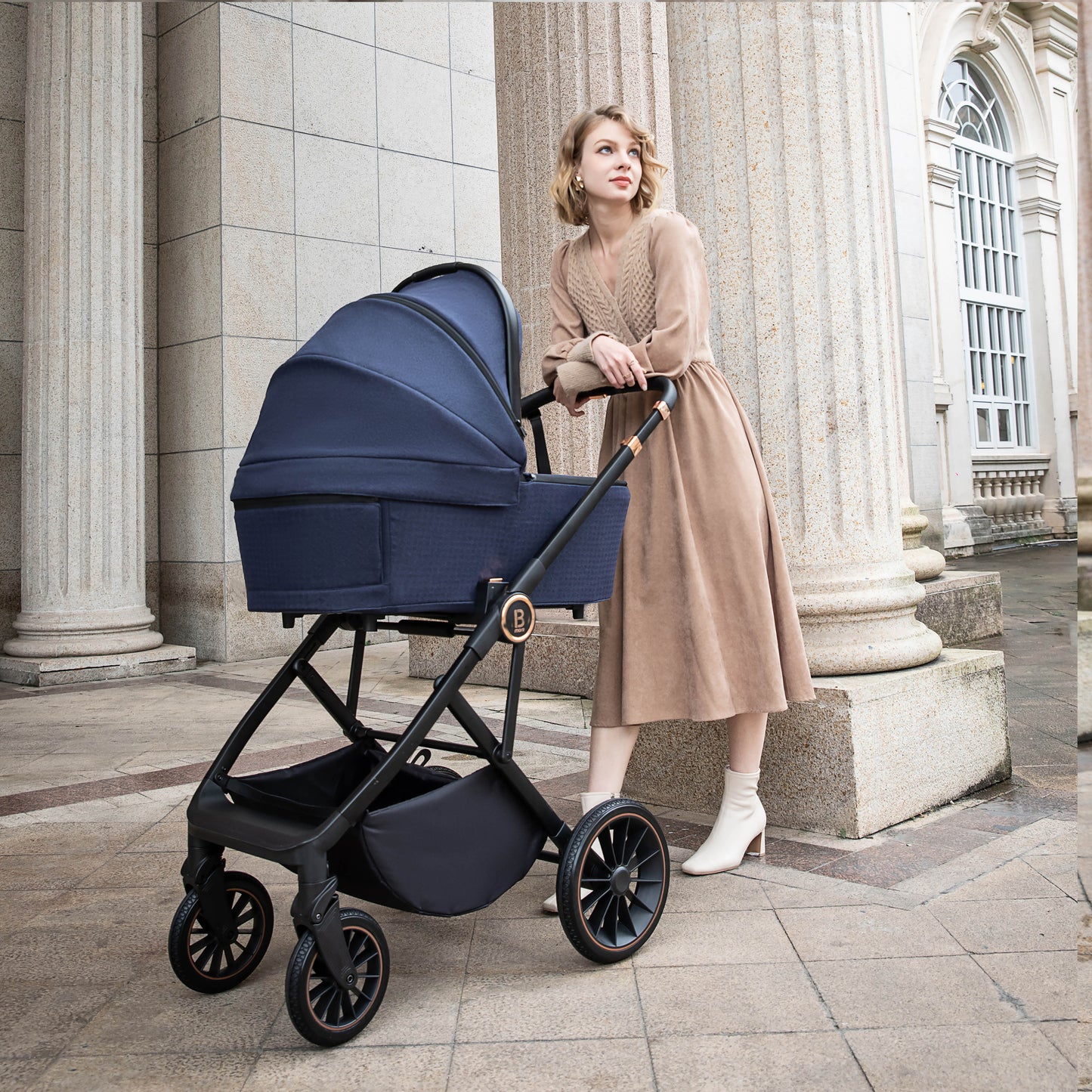 Babymore Chia Pram Pushchair - Midnight Blue