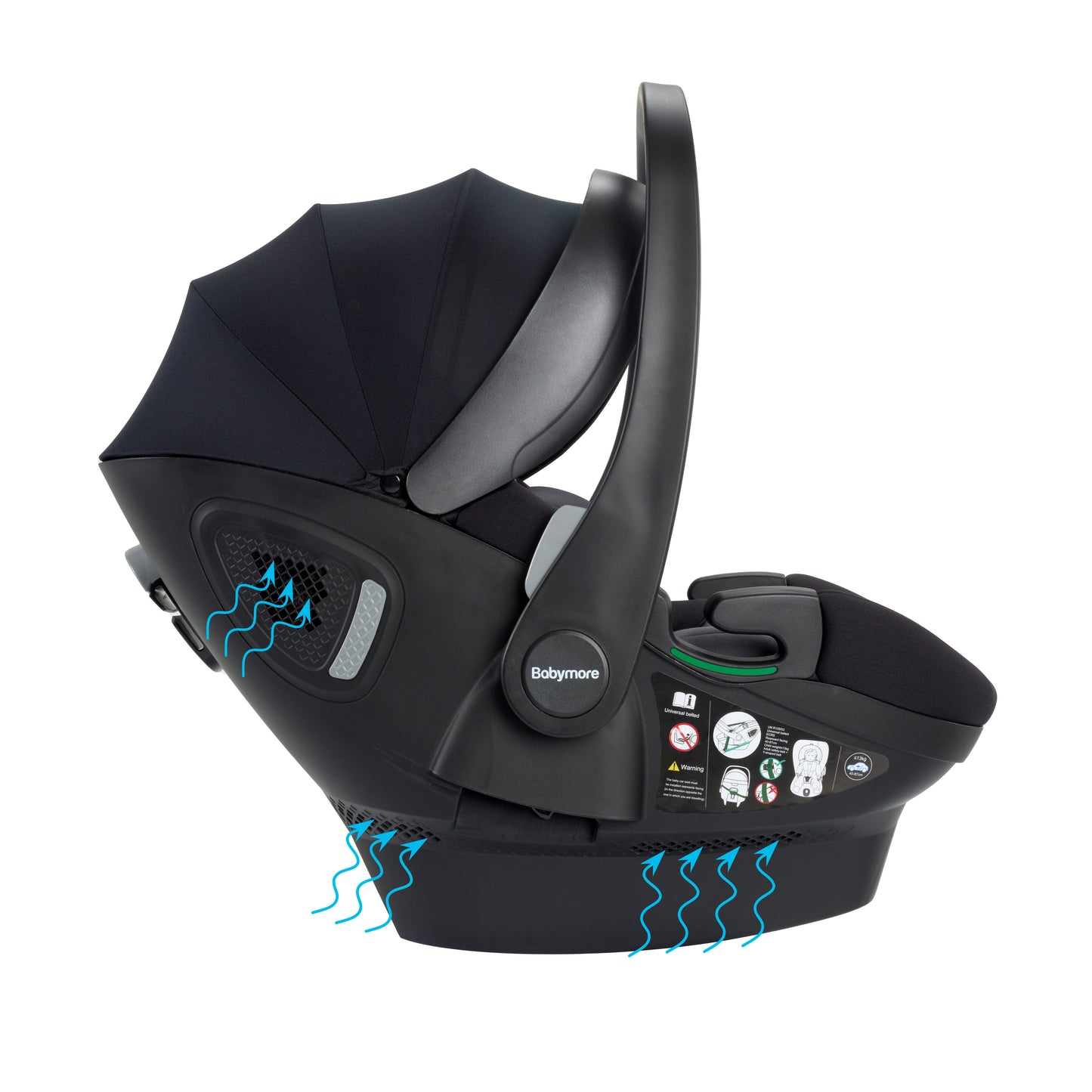 Babymore Chia Travel System Pecan with Base - Midnight Blue